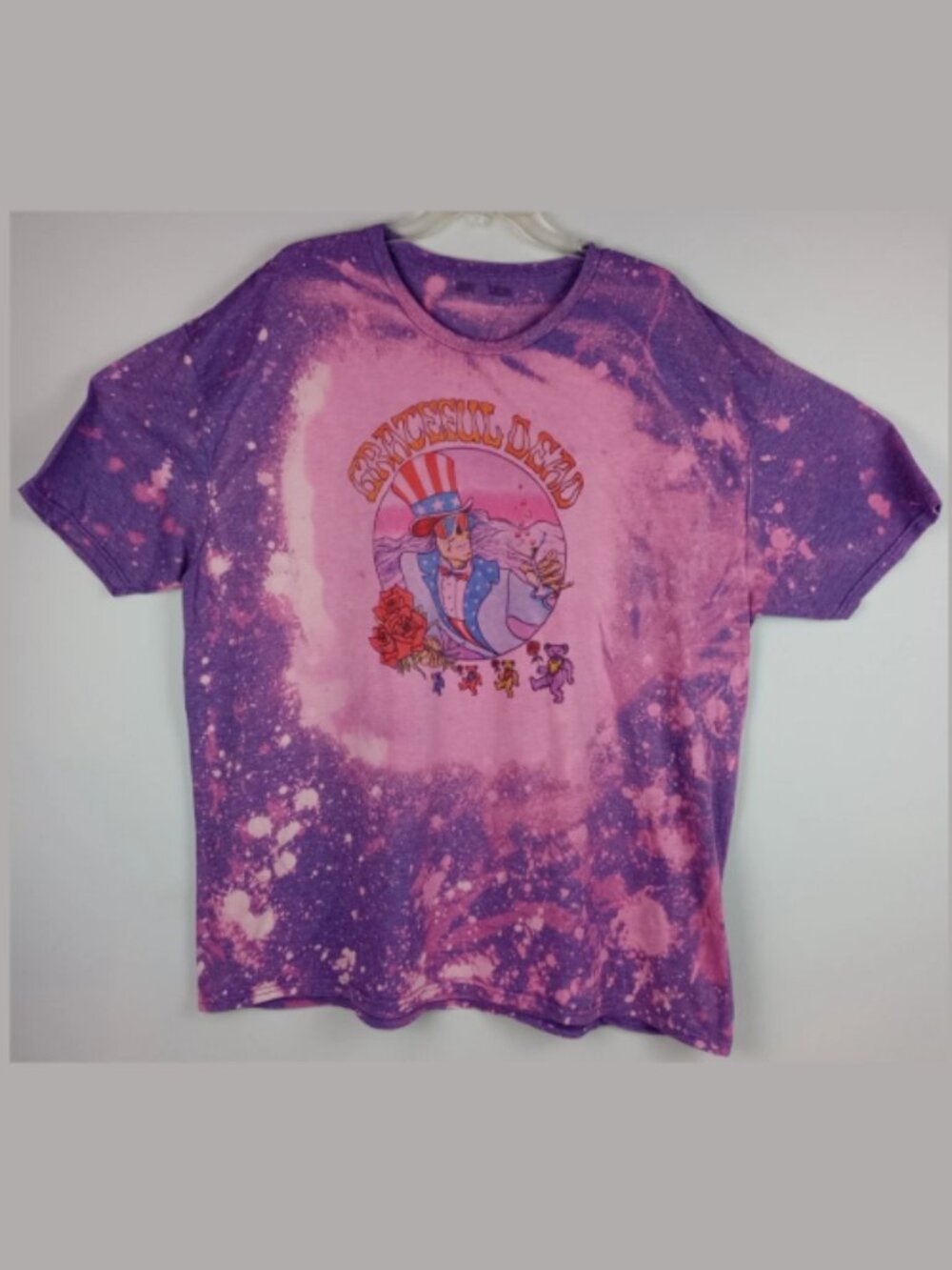 VTG Mens 3XL Purple Pink Tie Dye Grateful Dead Uncle Sam Artwork‎ Graphic Tshirt